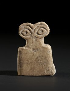 Amulette idole œil, c.3500 av. J.-C. (gypse) - Mesopotamian